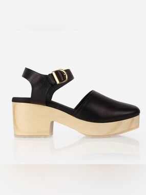 Poppy Barley The West Coast Clog - Black Leather